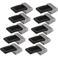Poignee Cuir Tiroir 10pcs Poignées De Placard Noires Poignée En Cuir Pour Meuble Poignée En Cuir Pour Armoire, Cuisine Et Porte