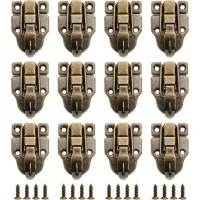 Bravix 12pcs Boîte Cadeau Style Vintage Verrous Vintage Pour Valise Mini Couleur Bronze Loquets Verrous Serrure De Verrouillage Fermoir Pour À Vos Vieilles Boîtes Bois, Boîtes À Outils(bronze)