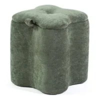 Puff Terciopelo Glitter Verde Con Asa - Lucky