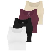 Janice Top 'Namlea'  beige / rojo / negro / blanco