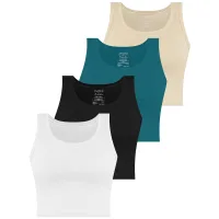 Janice Top 'Namlea'  beige / petróleo / negro / blanco