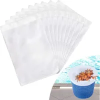 Chaussette Skimmer Piscine 50 Pièce (convient Aux Filtres De 7 À 19 Cm), Chaussette Skimmer Lavable & Réutilisable Pour Panier Skimmer, Prefiltre Skimmer Piscine Nylon Élastique