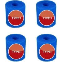4pcs Cartouche Filtrante Réutilisable En Mousse Bleue Pour Piscine, 8,8 X 7,8 Cm, Type I,pour L'Entretien Du Système De Filtre À Sable (i)