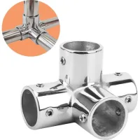 Raccord De Main Courante De 25mm En Acier Inoxydable 316, Accessoires De Quincaillerie À Base Ronde À 4 Voies