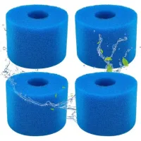 Lntyq Lot De 4 Filtres De Piscine En Mousse Filtre Pour Intex Type S1 - Filtre En Mousse Pour Spa, Piscine - Réutilisables Et Lavables - Éponge De Filtration De Type S1（4 Pièces）
