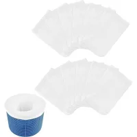 Chaussette Skimmer Piscine, 20pcs Chaussettes De Skimmer, Pool Skimmers Socks, Prefiltre Filtre Skimmers Piscine Nylon Élastique Pour Panier Écumoire-blanc
