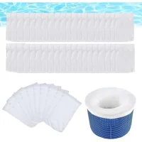 Lot De 50 Chaussette Skimmer Piscine,nylon Élastique,maille Ultra-fin,lavable Réutilisable,pour Panier Filtre Spa Jacuzzi