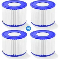 4pcs Vi Filtre Pour Spa, Vi Filtre Cartouche Piscine Filtrantes, Cartouche Vi Filtrante - Compatible Avec Bestway 58323e, Compatible Avec Coleman Saluspa 90427e, Compatible Avec Lay-z-spa