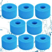 Éponge Filtrante Type S1, Cartouche De Filtre En Mousse, Mousse Pour Filtre Piscine, Réutilisables Et Lavables, Filtre En Mousse Pour Spa, Piscine, Jacuzzi (8, Bleu)