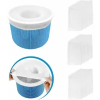 Lot De 30 Chaussettes D'Écumoire De Piscine – Protecteurs De Filtre Parfaits – Chaussettes D'Écumoire De Piscine Pour Panier D'Écumoire De Filtre – Doublure En Maille Ultra Fine Pour Panier De Piscine