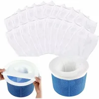 Chaussettes D'Écumoire De Piscine, 20 Pièces Chaussettes D'Écumoire De Piscine, Pré-filtre D'Écumoire, Panier D'Écumoire, Pré-filtre De Piscine En Nylon Élastique Pouvant Piéger Le Pollen, Ho