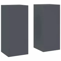 Juego De 2 Prácticos Soportes Geométricos Para Plantas De Exterior 24 X 24 X 55 Cm En Acero Antracita 020052030