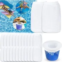 Lot De 30 Chaussettes D'Écumoire Pour Filtre De Piscine, Blanc.