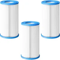 Cartouche Filtre Piscine Type A/type Iii/type C [lot 3] Compatible Intex Bestway Flowclear Summer Waves Pompes 530-1500 Gph 10,6 X 20,3 Cm ®