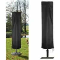 Bunthaus Housse Parasol Déporté Jardin En 210d Oxford Imperméable, Couverture Pour Parasol Jardin, Housse De Protection Parasol Déporté Anti-uv/poussière/pluie/vent (240x57x57cm, Noir)-