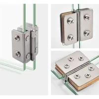 2 Pièces Charnières De Porte En Verre En Acier Inoxydable Angle D'Ouverture 270° Pour Verre De 8-10mm D'Épaisseur