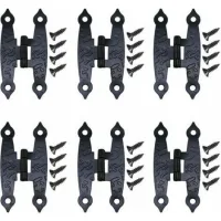 Bunthaus Charnières Décoratives Anciennes Noires À Fleurs - Lot De 18 - 65x33mm - Pour Meubles Et Armoires - Avec Vis - Quincaillerie Vintage