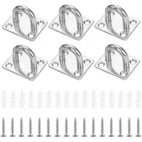 Bunthaus Lot De 6 Œillets D'Arrimage En Acier Inoxydable M6, Plaque Oculaire Avec Œillet, Plaque Oculaire Avec Œillet, Crochet Pour Sac De Frappe, Voile D'Ombrage