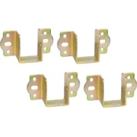 Bunthaus Supports Fixation Central Pour Rail De Lit Suspension De Solive En Bois Largeur 35 Mm Metal Connecteurs Raccord Pour Cadre De Lit Chromé Jaune 4 Pièces