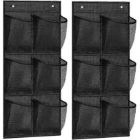 Bunthaus 2 Pièces Rangement Chaussures Porte Avec 6 Poche, Rangement Chaussures Suspendus, Chaussures À Suspendre Sur Porte, Convient Pour Les Portes, Les Chambres À Coucher, Les Salons (noir)