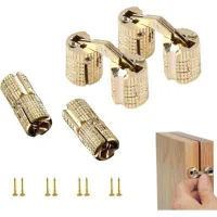Bunthaus Lot De 4 Charnières Invisibles 8mm En Cuivre – Charnière Cachée À Barillet 180° Pour Boîte À Bijoux/meuble – Haute Résistance 10kg Antirouille