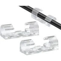 Bunthaus Lot De 40 Clips Auto-adhésifs Pour Gestion Des Câbles, Organisateurs De Câbles Pour Tv, Pc, Ordinateur Portable, Câble Ethernet, Bureau, Maison