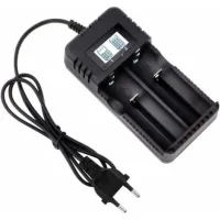 Bunthaus Chargeur De Batterie 18650 Chargeur Batterie Universel Charge Rapide Intelligente Tête À 2 Fentes Avec Ecran Lcd Compatible Avec Une Variété De Batteries Li Ion 4.2 V 26650/18650