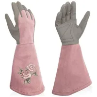 Bunthaus (l)gants De Jardin Pour Femme En Cuir Synthétique Avec Protection Complète Contre Les Épines Gants De Travail Longs Avec Résistance Aux Perforations Pour Le Jardinage