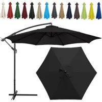 Bunthaus (color:black）auvent De Remplacement Pour Parasol, 2 M, 6 Baleines, Tissu De Rechange Pour Parasol, Toile De Rechange Pour Parasol Remplacez L'Ancien Auvent Auvent De Rechange