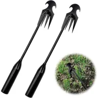 Bunthaus Lot De 2 Désherbeurs Manuels En Acier Avec Long Manche Outil De Jardin Pour Enlever Les Mauvaises Herbes