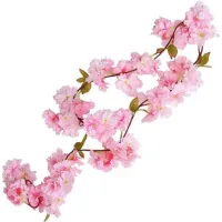 Bunthaus 180 Cm Fleur De Cerisier,fleurs Cerisier Artificielles Guirlande Rotin Suspendus De Soie Vigne Pour Partie Mariage,maison Jardin Décoration,rose