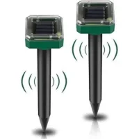 Bunthaus Répulsif Taupe Solaire À Ultrason Intellige Lot De 2, Solaire Souris Repeller Exterieur, Répulsifs Antitaupes À Énergie Solaire Pour Taupes, Campagnols, Gophers, Serpents Ou Autres Autres Ron
