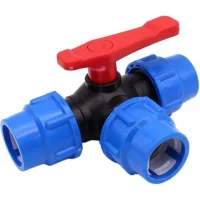 Bunthaus Robinet À Boisseau Sphérique À 3 Voies, Robinet À Boisseau Sphérique En Plastique Pour Tuyau En Polyéthylène, Accessoires D'Approvisionnement En Eau Domestique Industriel (25 Mm)