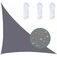 Voile D'Ombrage Triangle Imperméable Toile Tendue Protection Des Rayons Uv Tissu Imperméable Résistant Aux Intempéries Sèche Rapidement Pour Jardin Parcs Pelouses,2x2x2m,beigeblanc