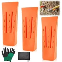 Bunthaus 3 Pièces Coins D'Abattage, Cales Forestières Plastique 6 Pouces Cales Pour Tronçonneuses À Tronçon À Impact Élevé Outils D'Abattage À Pointes Avec Gant Pour Couper L'Arbre, Tronçonneuse
