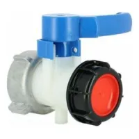 Bunthaus Vanne Cuve - Écrou S75x6 Et Sortie S60x6 - Compatible Schütz - Rwraccord Et Autre Accessoire Pour Cuve De Récupération D'Eau