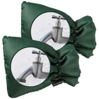 Bunthaus Lot De 2 Housses De Robinet Confortables Pour Protéger Votre Robinet Extérieur, Housse Épaisse Pour Robinet Extérieur Contre Le Gel - Vert