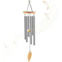 Bunthaus Carillons Éoliens, Carillons Éoliens En Bois Pour L'Extérieur, Grands Carillons Éoliens Commémoratifs, Tubes En Alliage D'Aluminium, Cloche Éolienne (argent)