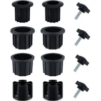 Bunthaus 12pcs Rechange Pour Porte-parapluie, Bouchon Cache Trou Avec Bouton Étoile Inox M8 Accessoires Parasol Accessoires Pied Parasol Pour Table De Terrasse Balcon Arrière-cour (noir)