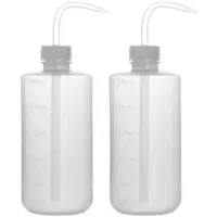 Bunthaus 2 Paquet 500 Ml Flacons De Lavage En Plastique À Squeeze Avec Ldpe Ouverture Etroite, Bouteille D'Arrosage À Presser Squeeze Wash Bottle, 500 Ml