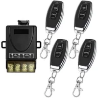 Bunthaus 433mhz Tlcommande Sans Fil Interrupteur Ac 220v 230v 30a Relais Rcepteur Et 4 Metteurs Radio Control Pour Pompe Eau Lgre Appareils Lectromnagers Irrigation Agricole