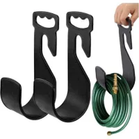 Bunthaus Paquet De 2 Supports De Tuyau D'Arrosage Avec Poignées - Support De Tuyau D'Arrosage Robuste Pour Cour Extérieure, Montage Rapide Pour Robinet, Transport Et Rangement Faciles Tuyau80 Pieds (2