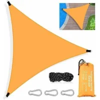 Bunthaus Voile Dombrage Triangulaire, 3 X 3 X 3m Toile Ombrage Triangle Impermable, Avec Protection Uv Et Hdpe Respirant Toile Ombrage, Avec Corde, Pour Patio Jardin Terrasse Piscine Extrieurorange