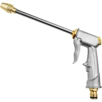 Bunthaus Pistolet D'Arrosage Métal, Pistolet Arrosoir Métal Haute Pression, Pistolet À Eau De Jardin Robuste Avec Buse En Laiton Lavage De Voiture, Nettoyage, Irrigation De Jardin Et Pelouse- Long
