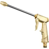 Bunthaus Pistolet D'Arrosage Métal, Pistolet Arrosoir Métal Haute Pression, Pistolet À Eau De Jardin Robuste Avec Buse En Laiton Lavage De Voiture, Nettoyage, Irrigation De Jardin Et Pelouse- Long