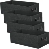 Bunthaus 4pcs 8 Gallons Sacs De Culture De Plantes, Rectangulaire, Respirants En Tissu Non Tissé Robuste Épaissi Conteneur De Pots De Jardin D'Aération De Racine Avec Poignées À Sangles
