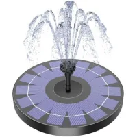 Bunthaus Fontaine Solaire À Pompe Pour Bain D'Oiseaux Avec 6 Buses, 2,5 W Pou Jardin, Étang, Piscine, Aquarium Et Extérieur(2,5w)