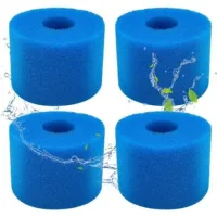 Qorva-lot De 4 Filtres De Piscine En Mousse Filtre Pour Intex Type S1 - Filtre En Mousse Pour Spa, Piscine - Réutilisables Et Lavables - Éponge De Filtration De Type S1（4 Pièces）