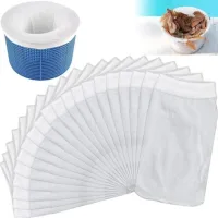 Lot De 20 Filtres D'Écumoire De Piscine, Chaussettes D'Écumoire De Piscine Chaussettes D'Écumoire De Piscine En Tissu Élastique Durable En Nylon