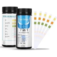 Bandelettes De Test Pour Piscine, 7 En 1 Bandelette Test Piscine, Lot De 50 Bandelettes Pour Test De Qualité D'Eau Sur Chlore, Brome, Nitrite, Nitrate, Dureté, Alcalinité Totale, Ph … (50)--